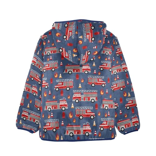 Boys' Fleece Hoody Jacket Zip Up Coat Warm Fall Winter Plush Jacket Fire Trucks Long Sleeve Outerwear2