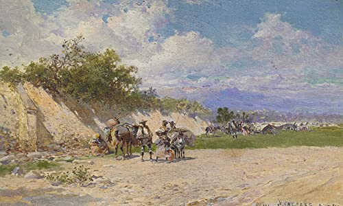 Tableau le camp des gitans Baldomer Galofre Gimenez impression art mural 60x90cm