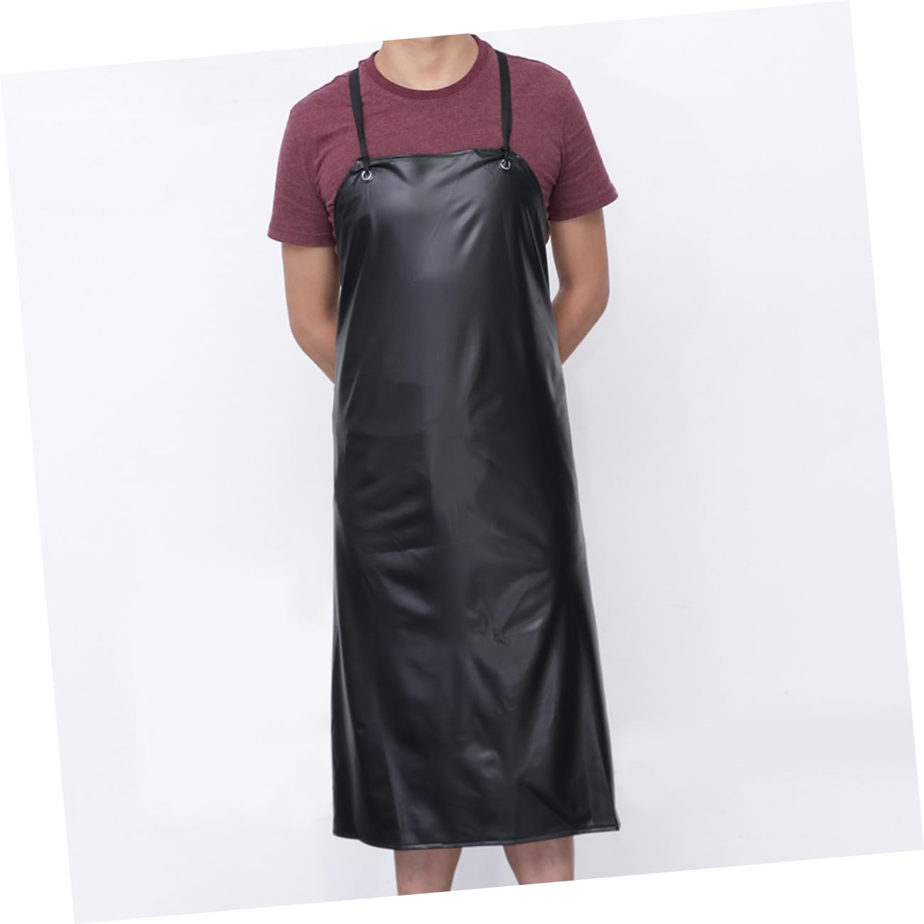 BESTYASH 3 piezas Delantal de PVC para Cocina Resistente Grasas Ácidos y Álcalis Delantal Multifuncional Sin Mangas para Uso Hogar y Color Negro