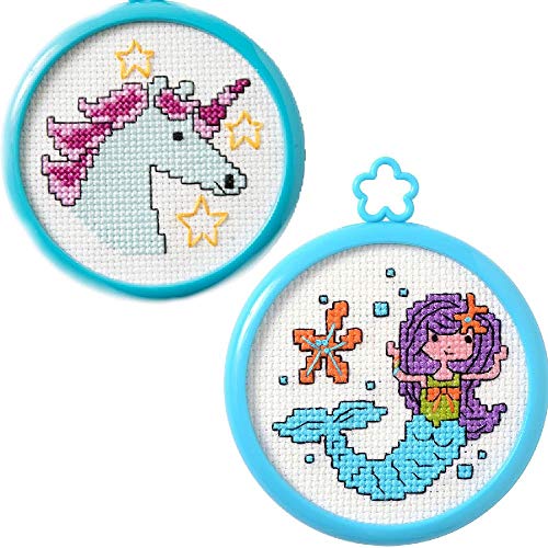 Image of 2 Item Bundle of My 1st Cross Stitch Kits: Unicorn and Mermaid