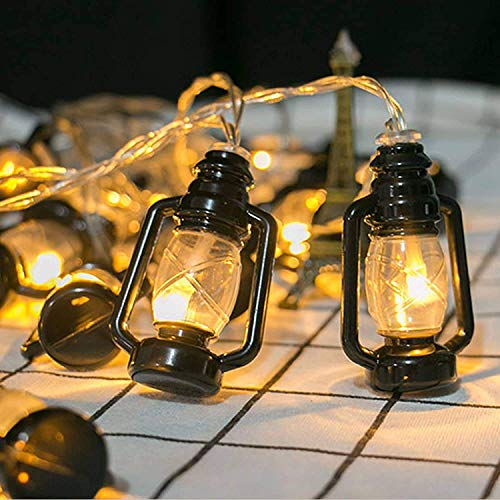 Image of Xenith 14 LED Black Lantern Shape Decorative LED Fairy String Starry Lights for Home Kitchen Festival Diwali Christmas Bedroom Indoor Outdoor Plug-in (Warm White, 3.5 Meter)