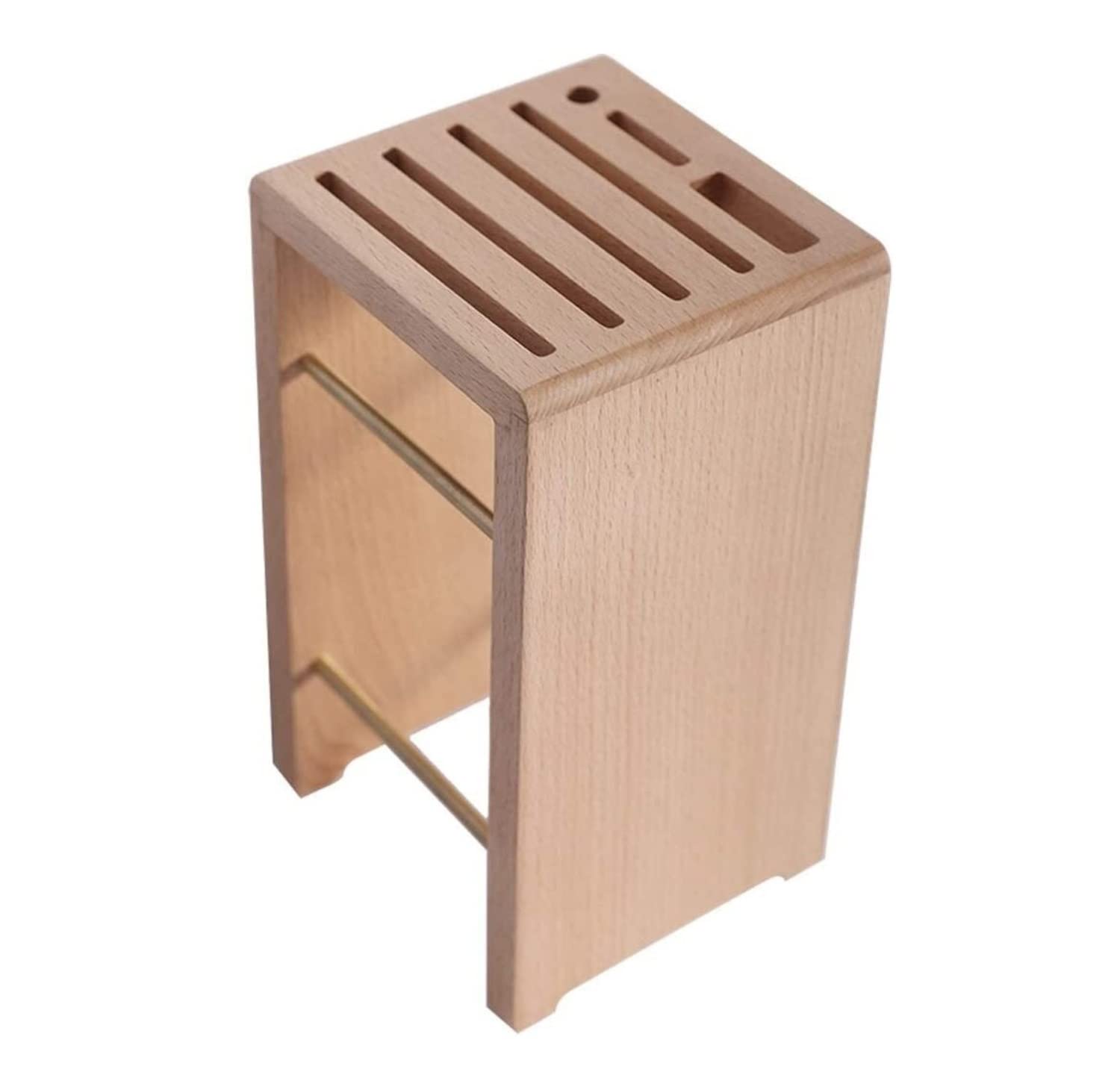 Messerblock, Knife Block Massivholz Messerhalter Holz Messerblock Ständer Trocken Atmungsaktiv Küchenzubehör Messerhalter ohne Messer(A)
