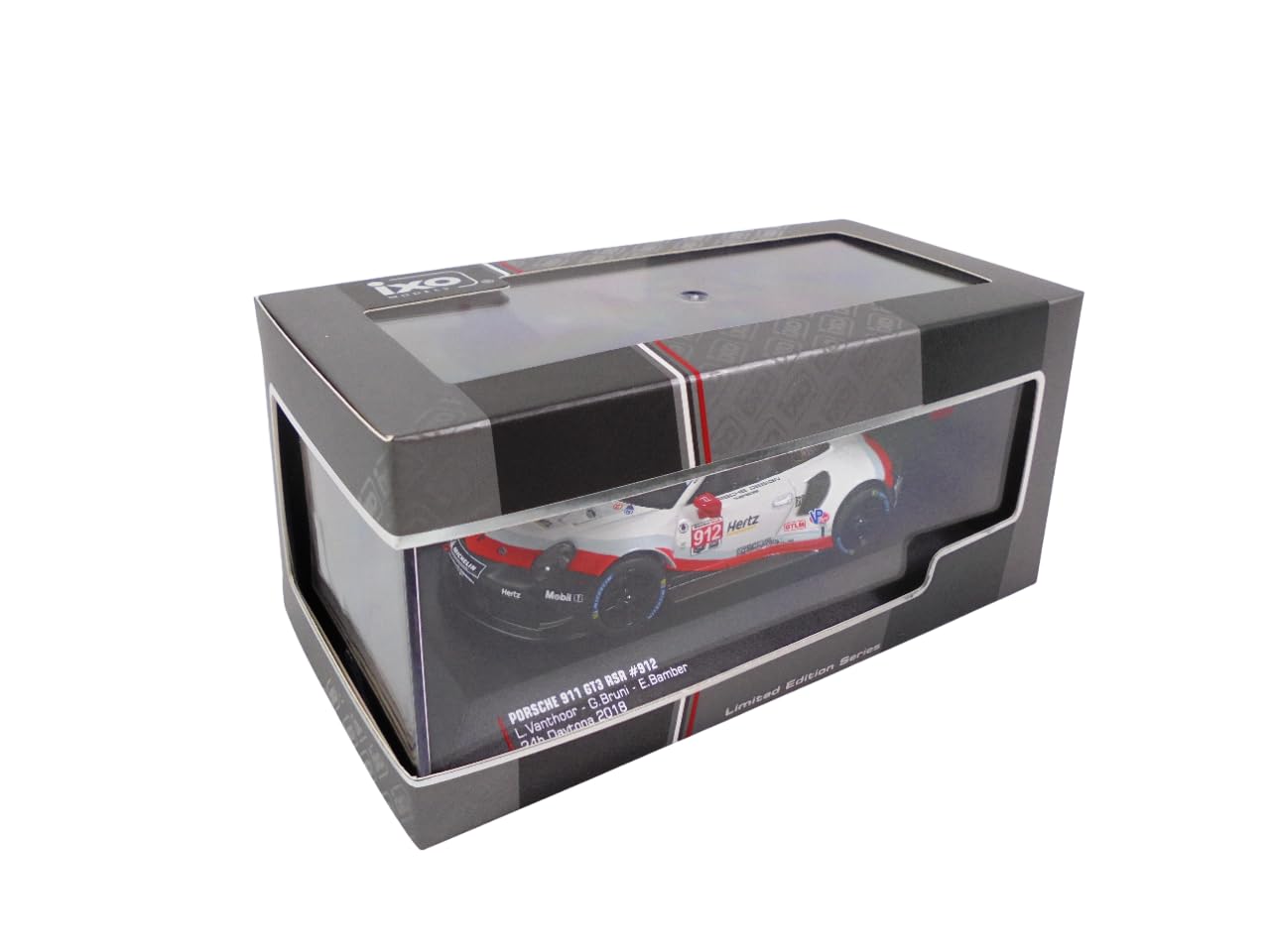 OPO 10 Modello di Auto pressofusa in Scala 1:43 Compatibile con Porsche 911 (991) RSR #912 24h Daytona 2018 Bamber, Bruni, Vanthoor Ixo 43047