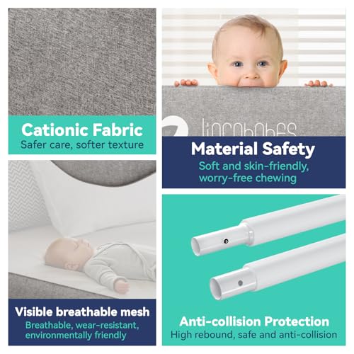 Miniatura 4 de Jinrobabes Rieles De Cama Para Niños Pequeños, Alturas Ajustables Y Protector De Cama Plegable Para Cama Infantil, Barandilla De Cama Extra Larga Con Prensa Sin Costuras Para Camas De Tamaño