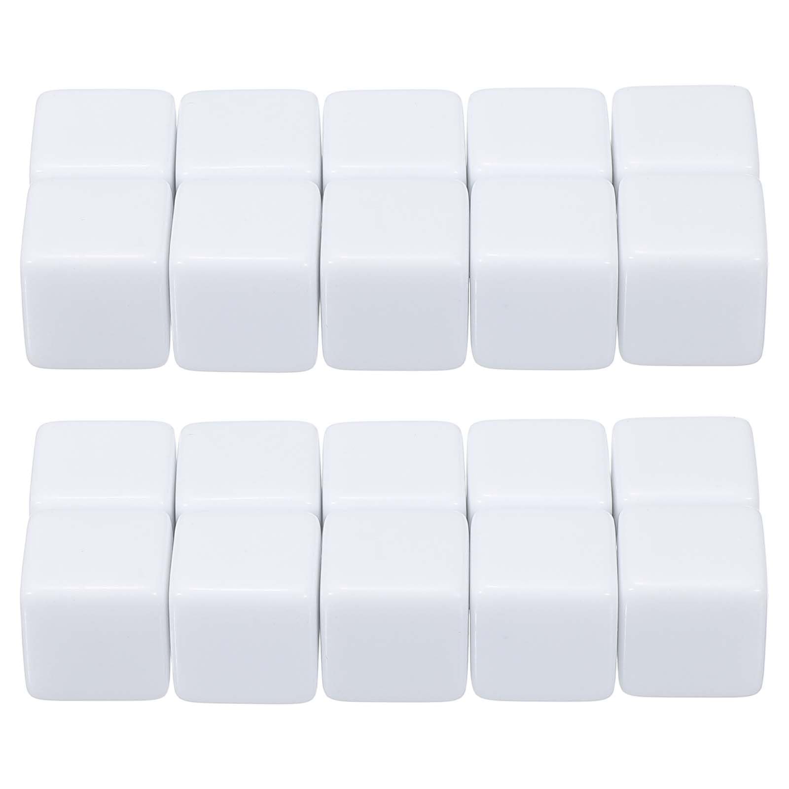 PATIKIL 16 mm Acrylic Dice Blank, 100 Pcs Standard Game Square with Smoothed Surface Six Sided for Board Games Teaching White
