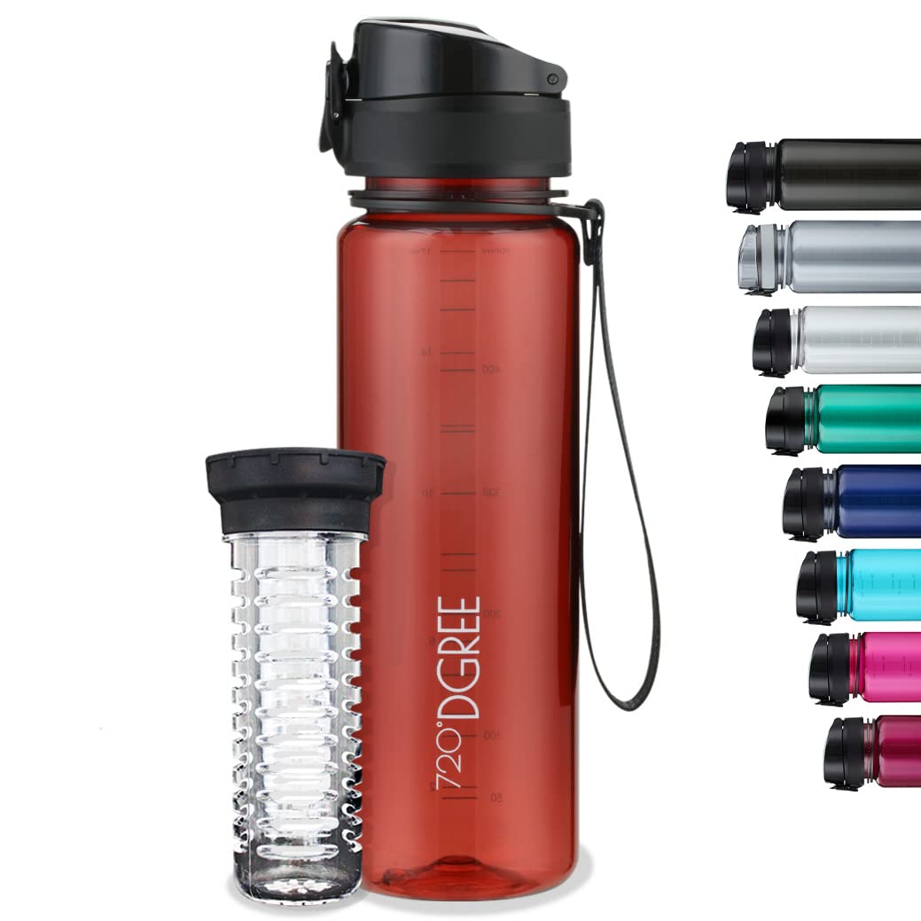 720°DGREE Botella Agua 1 Litro “uberBottle“ - Tamiz-Fruta, softTouch - Sin BPA, Prueba de Fugas, Reutilizable - Cantimplora, Water Bottle ideal para Deporte, Fitness, Gimnasio, Senderismo, Ciclismo — view 297