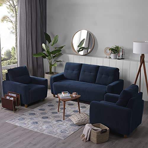 Image of Sleepyhead Yolo - 3+1+1 Seater Sofa Set (Fabric, Berry Blue)