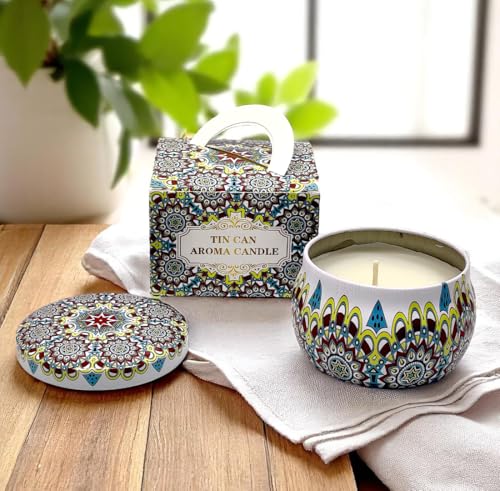 Image of Mandala Candle | Handcrafted Scented Wax Jar with Intricate Mandala Design | Spiritual Home Decor & Gift (Celestial Harmony Mandala)