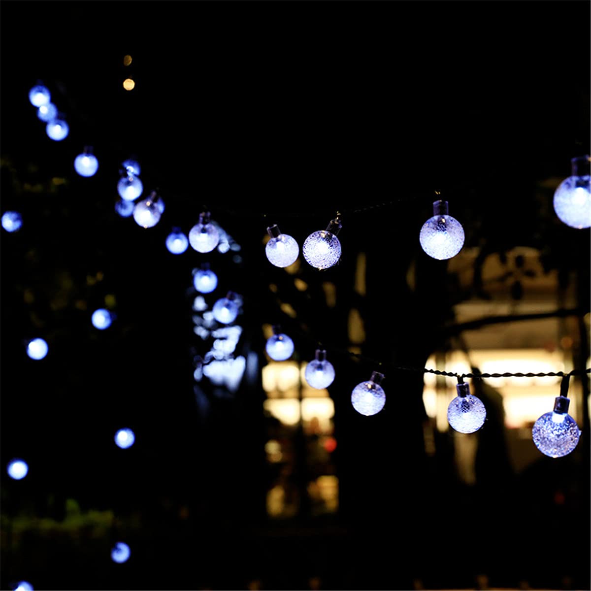 Solar String Lights Outdoor Garden, Chickwin Waterproof Solar Powered Crystal Ball LED Lights, Decorative Lighting for Home, Garden, Party, Festival, Patio, Yard, Weddings (Cool White,9.5m/50L)