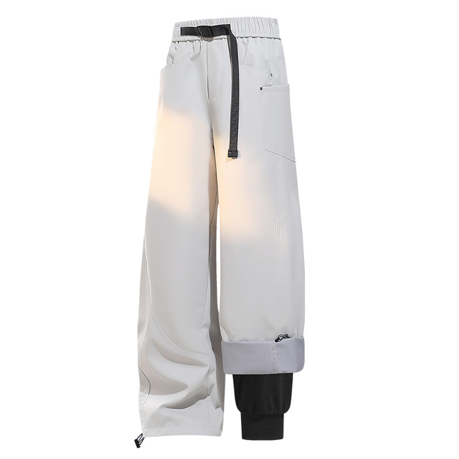 Genérico Pantalones Cargo Hombre con Bolsillos Corte Regular Casual Pantalón Engrosado Pantalones de Trekking de Forro Polar Pantalón Ligero para Exteriores Funcional
