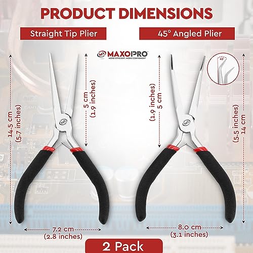 Maxopro Premium 6 Inch Mini Needle Nose Pliers Set thumb #1
