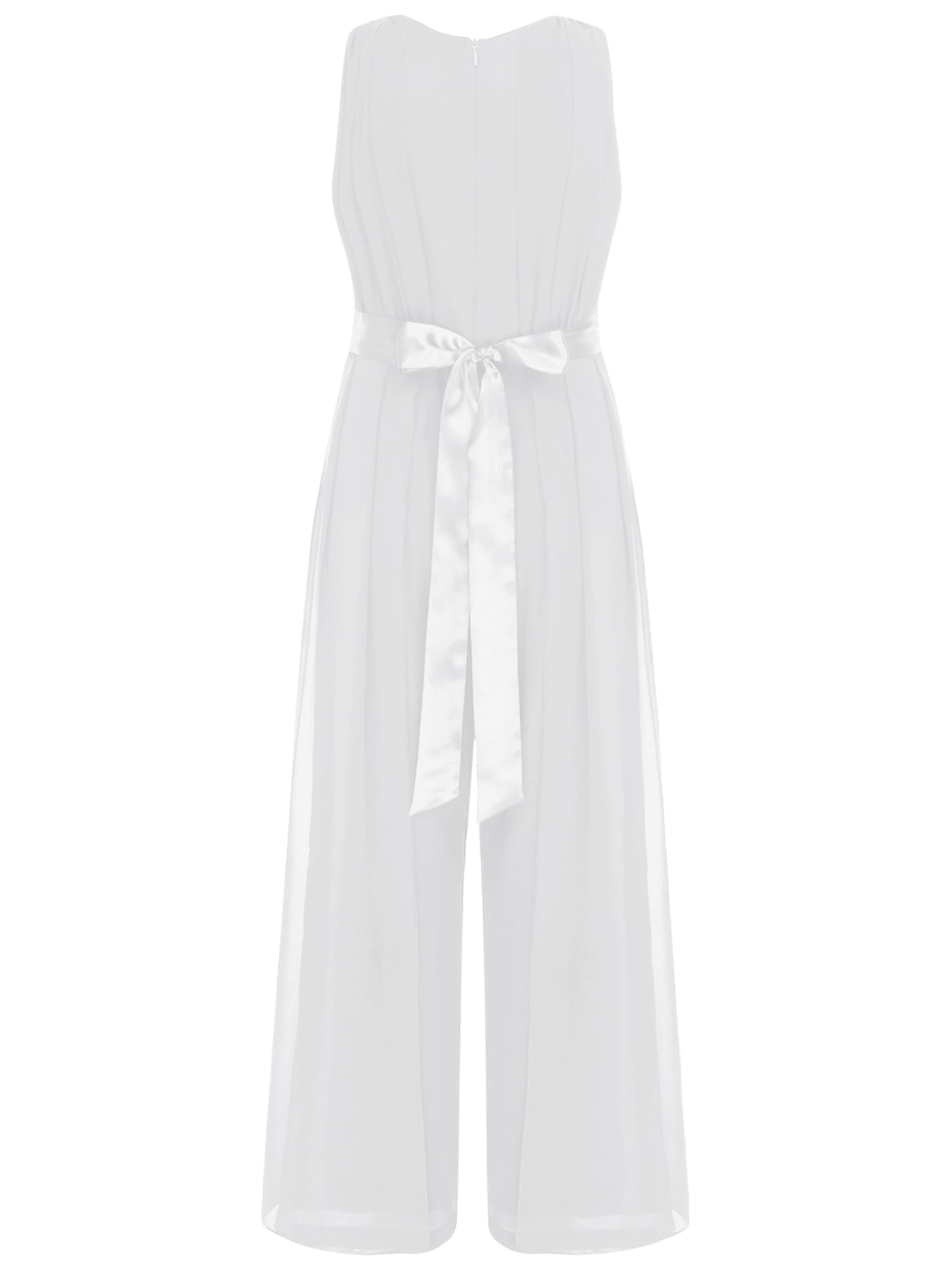 Freebily Tuta Bambina Elegante da Cerimonia Principessa Jumpsuit da Matrimonio Damigella d'Onore Partito Elegante Salopetta Lunga da Sposa Nozze Compleanno