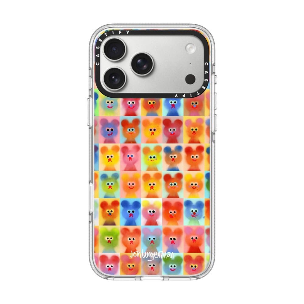 CASETiFY インパクト クリア iPhone 17 Pro Max ケース [黄変防止/クリア 透明/MagSafe対応] - Soft Bears grid - Clear
