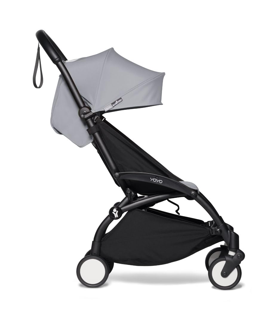 BABYZEN YOYO² Stroller Combo - Lightweight, Compact , Foldable Stroller- Multiple Recline positions, Travel friendly, 5 point harness- Suitable for baby weighing upto 22kgs - Includes Black frame with seat cushion and matching canopy (Stone) - Image 2 thumbnail