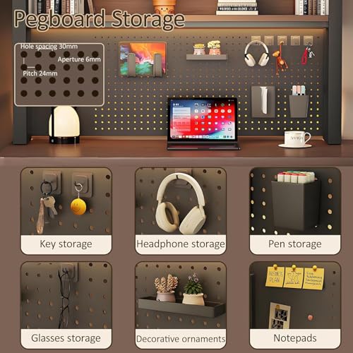Clapier de bureau avec panneau perforé et étagère modulable en acier