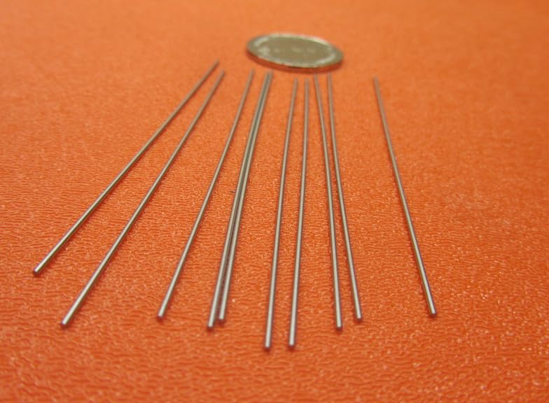 316 Stainless Steel Hardened Shaft .031" Diameter x 3" Long 10 pcs