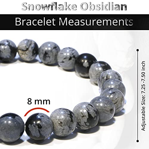 Image of ANAYA AGATE Healing Crystal Bracelet for Women and Men - 8mm Round Beaded Bracelet for Men and Women - Unisex Stretchy Gemstone Bracelet for Healing and Protection
