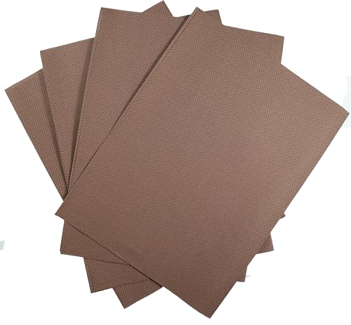 Image of KCS 4 pc of 12 inch x 18 inch 14CT Counted Cotton Aida Cloth Cross Stitch Fabric (Brown)