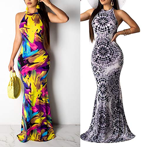 Women's Off Shoulder Elegant Maxi Long Dress White+Black L - Image 7