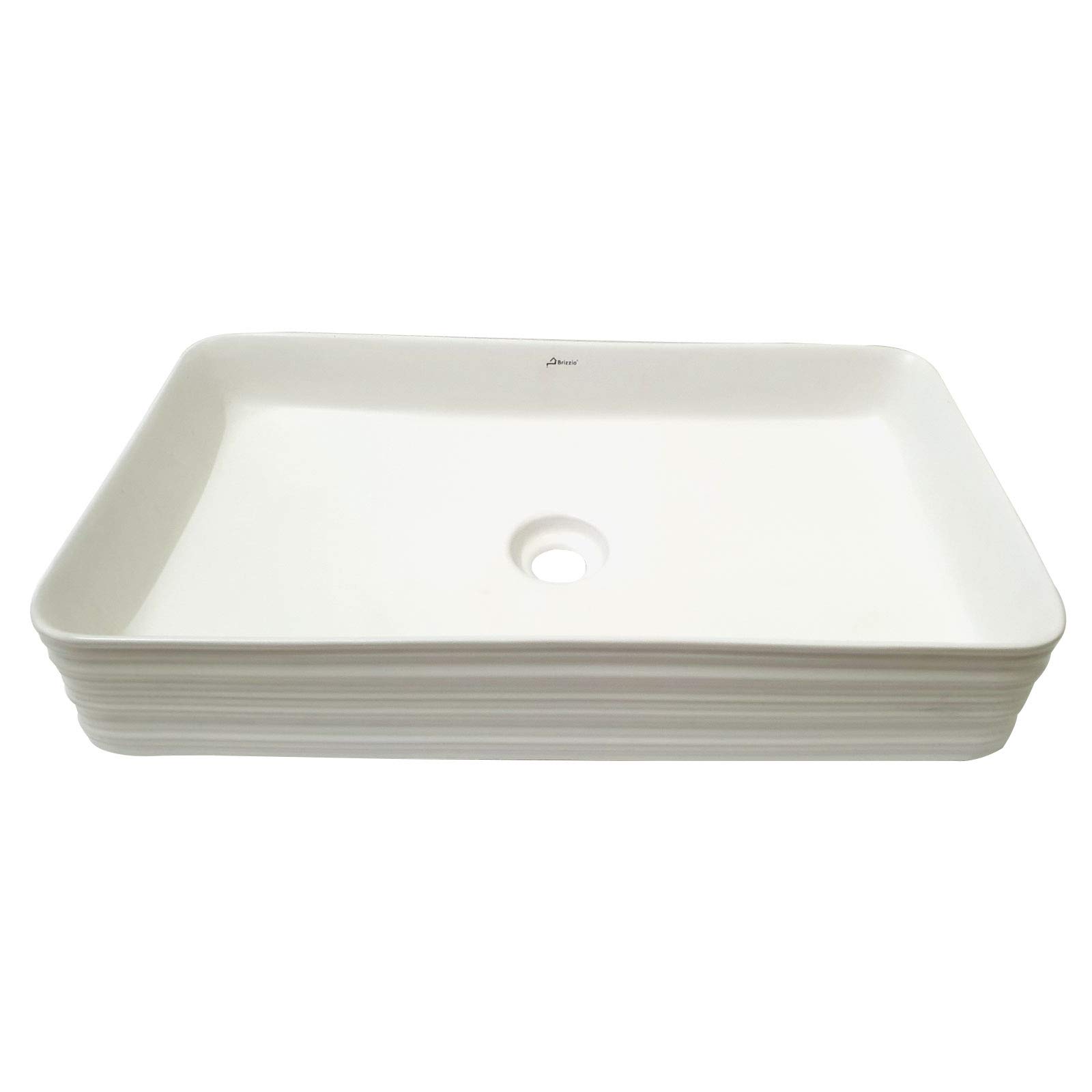 Brizzio 556 White Line Patterned Matt Finish Wash Basin