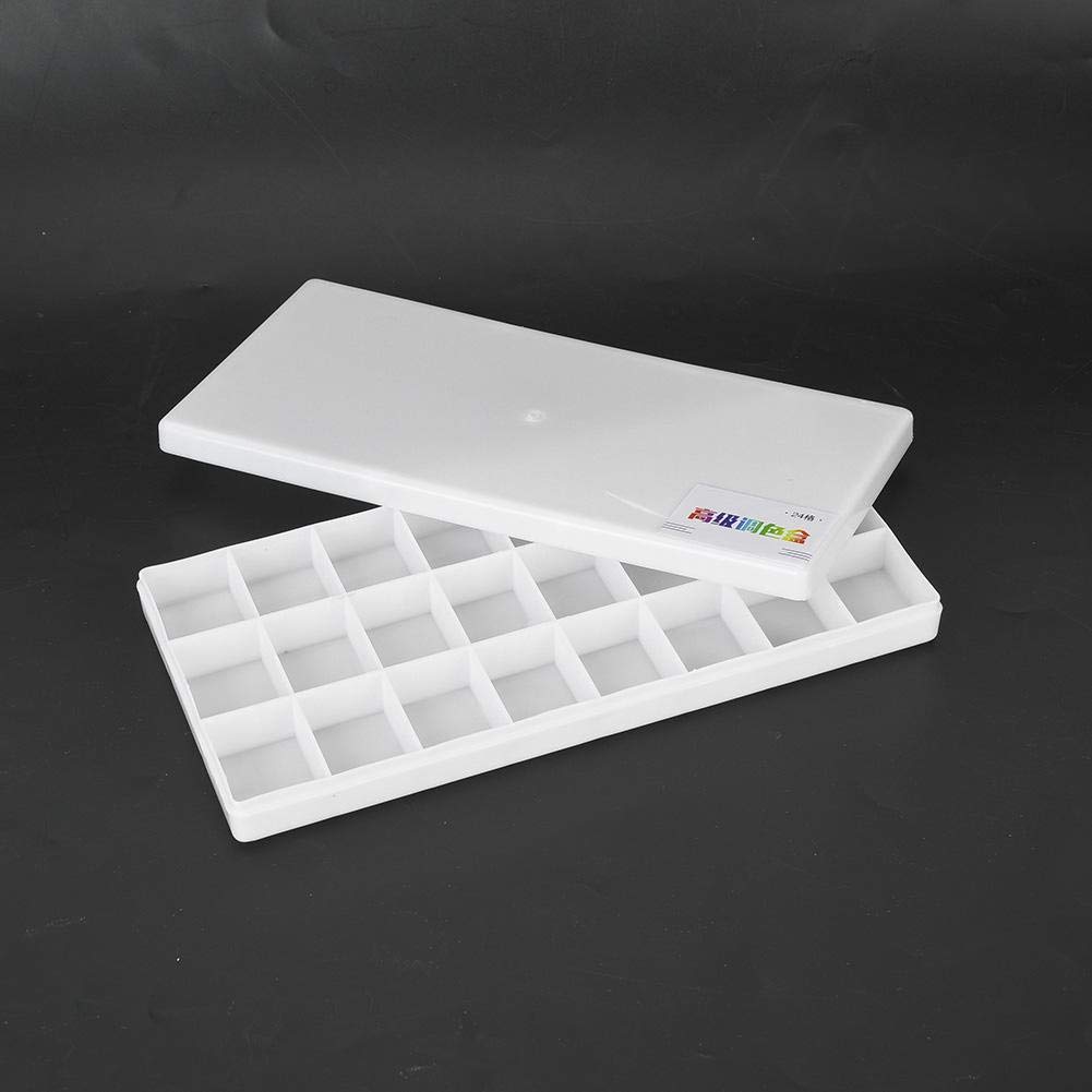Paleta de Acuarela, Caja de Pintura de Pigmento vacía Cuadrada con Caja de Pintura de Mezcla de Color portátil de Media Cacerola de 24/36 Colores para boceto de Campo Acuarela(24 Rejillas)
