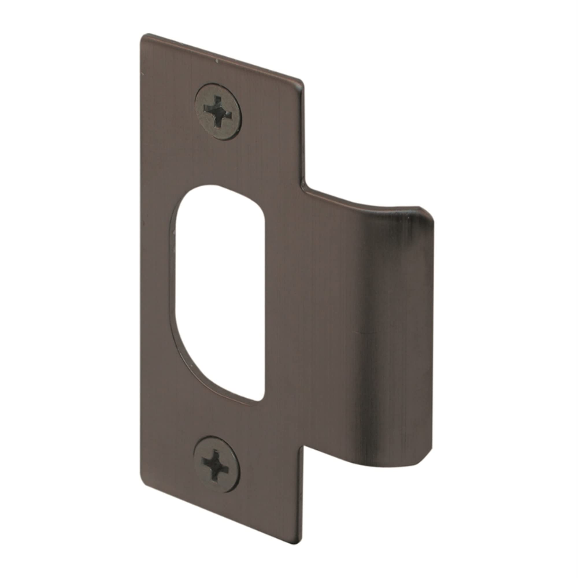 Prime-Line E 2568 Solid Brass Standard T-strike Door Strike Plate, 2-1/8 in. Hole Spacing, Classic Bronze Plated (Single Pack)