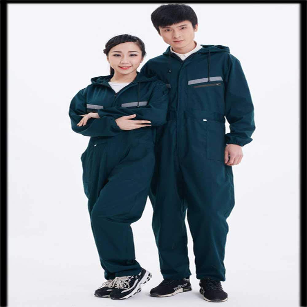Unisex kobieta mężczyzna z długim rękawem kieszeń bluza z kapturem odblaskowe pokrowce ochronne ubrania robocze pyłoszczelne odporne na zużycie oddychające warsztat