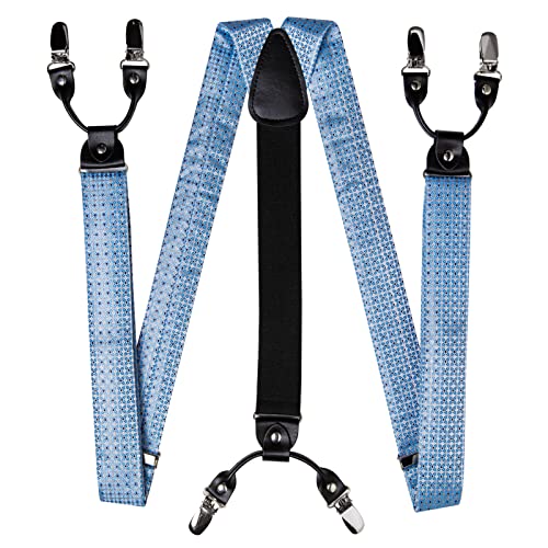 Image of DiBanGu Paisley Bow Tie and Supenders for Men Tuxedo Heavy Duty 6 Clips Suspender Adjustable Y-Shape Mens Trouser Braces