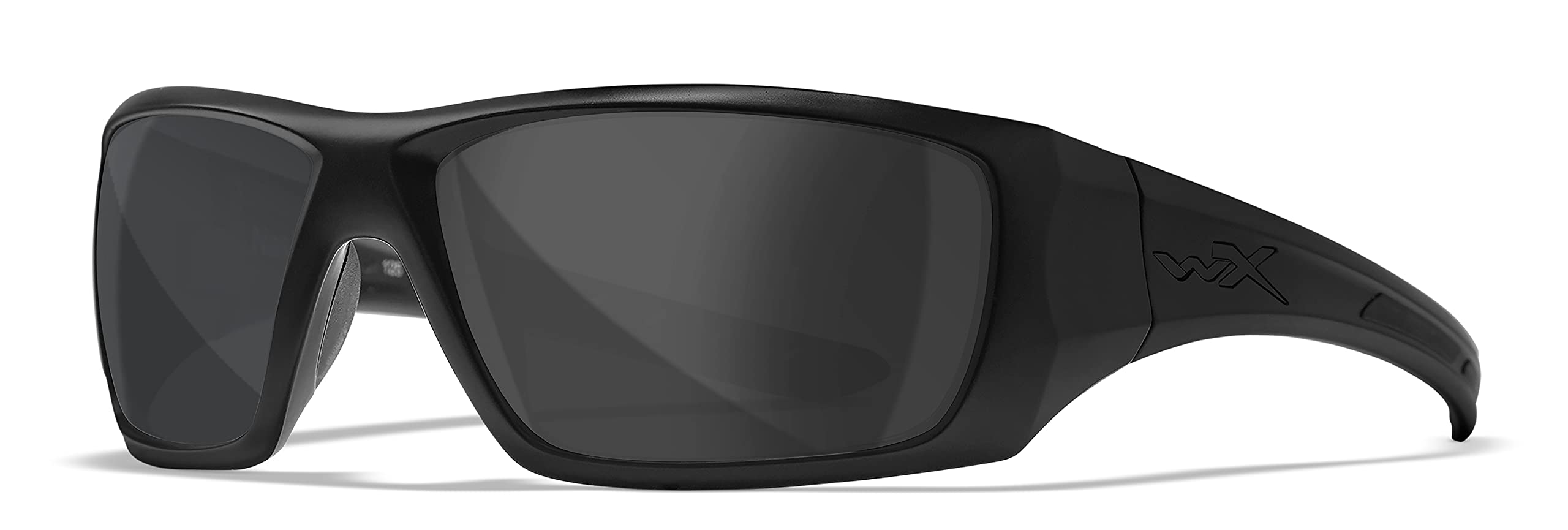 Wiley X Nash Sunglasses, ANSI Z87 Safety Glasses for Men and Women, UV Eye Protection for Shooting, Fishing, Biking, and Extreme Sports, Black Frames, Tinted Lenses