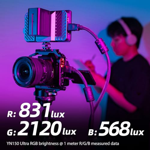 Image of YN150 Ultra RGB Mini Size COB LED Light, Portable LED Fill Light with 2.4G APP Control, 2000K-10000K Color Tempreture Outdoor LED Video Light Photography Light (US Plug)
