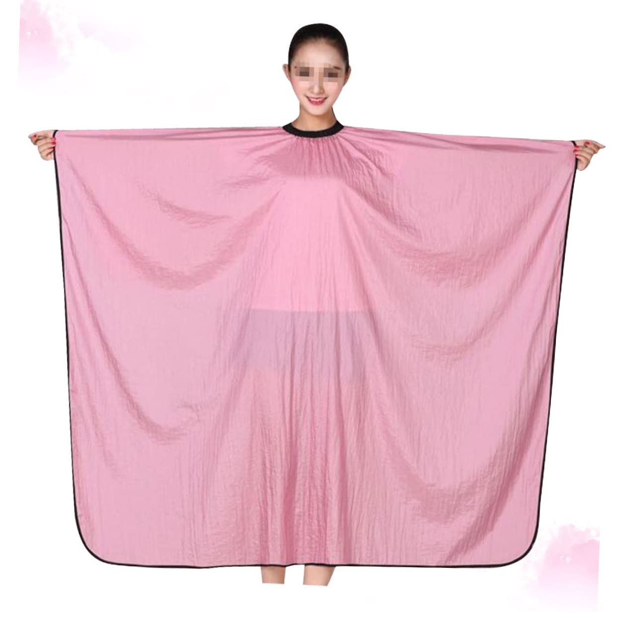 Capa de Peluquería para Adultos, Ligera Nylon, Adecuado para Cortar el Pelo en Casa o Salón, Color Rosa Práctico y Resistente