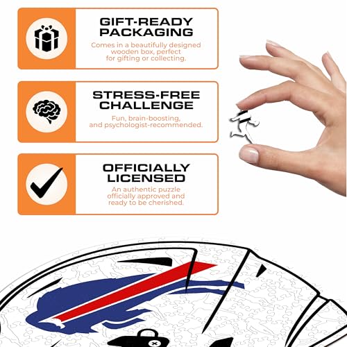 Iconic Puzzles, Buffalo Bills Helmet, Wooden Puzzle officially licensed NFL, 100% sustainable - Image 3