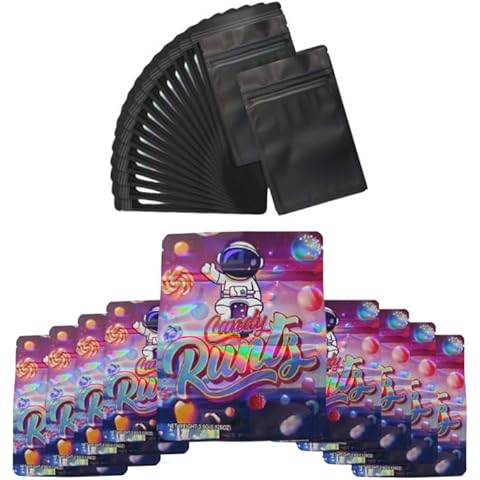 100 Bags, 1 Special Cartoon Pattern, Resealable Candy Bags, Gummies Bags, 5 x 4 Inch Storage Baggies, Treat Bags, Cookie Bag (pink) Cover