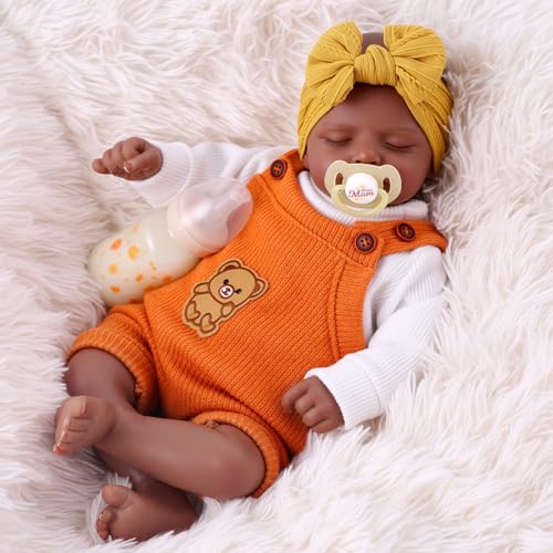 Muñeca BABESIDE bebé realista 20 pulgadas negro miniatura 6
