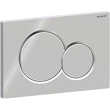 Geberit Sigma01 Actuator Plate, high-Quality Push Plate Made of Chrome-Plated Plastic for 2 flushes, Actuation from the Front, Push rods soundproof, Item no. GEB115770215