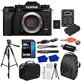 FUJIFILM X-T5 Mirrorless Digital Camera (Black) Body Bundle with Extra Battery & Charger Kit, Tripod