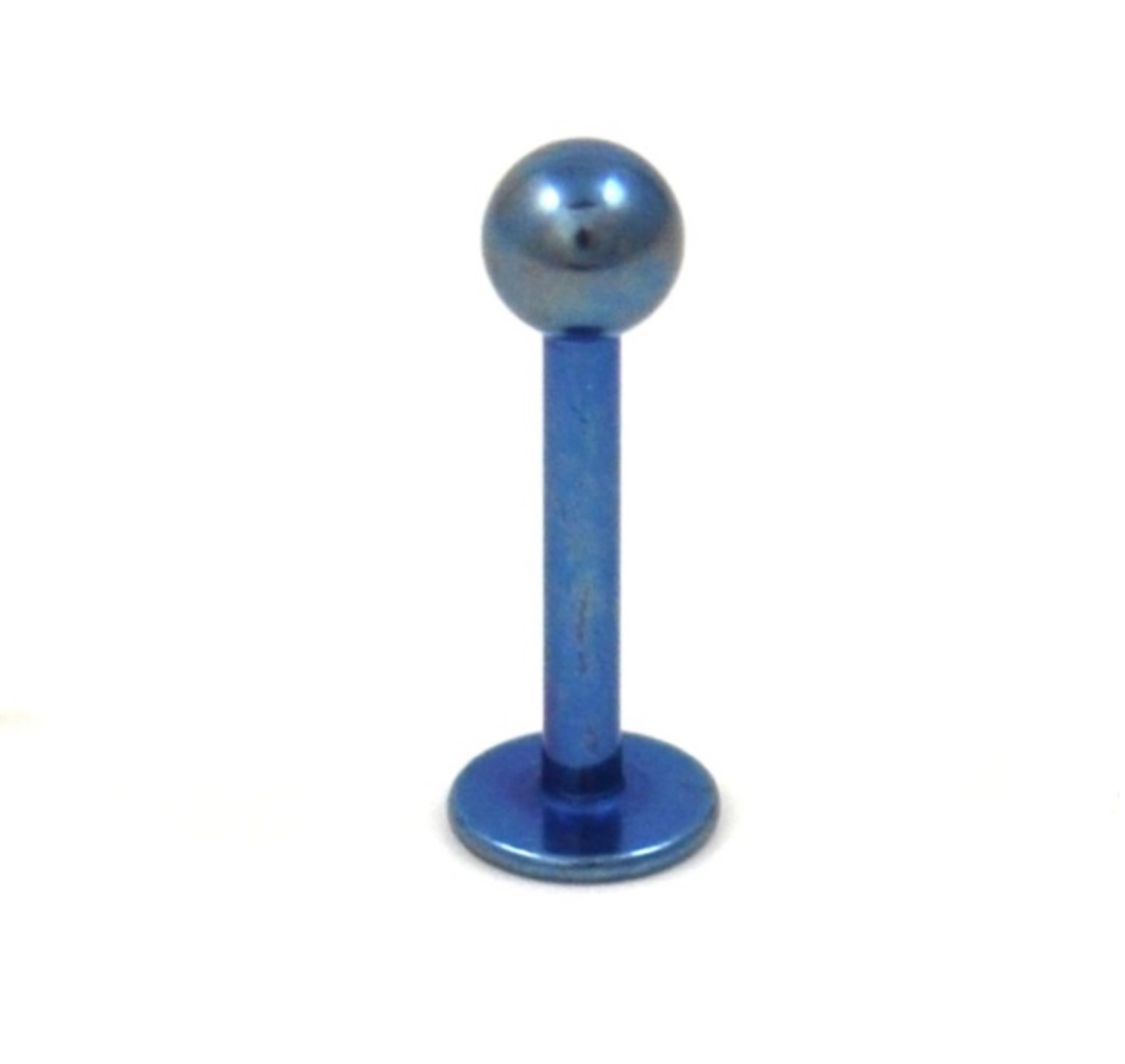 Blue Titanium IP/Steel 3mm Ball Labret Monroe Lip Ring Tragus Piercing Jewelry Bar 16G 5/16"