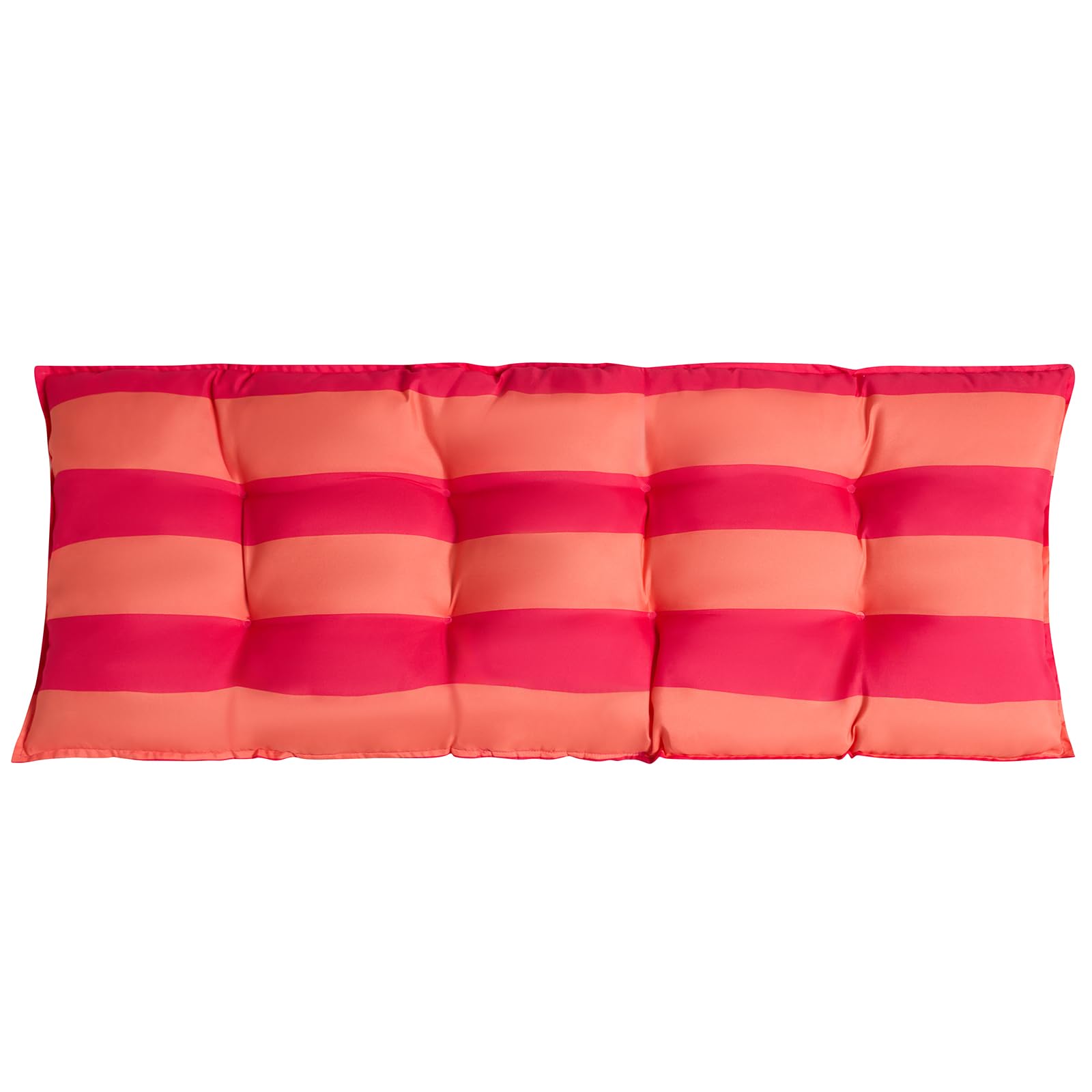 Ohs Stripe 2 Seater Outdoor Bench Cushion Garden Furniture SeatOrange/pink from B&Q