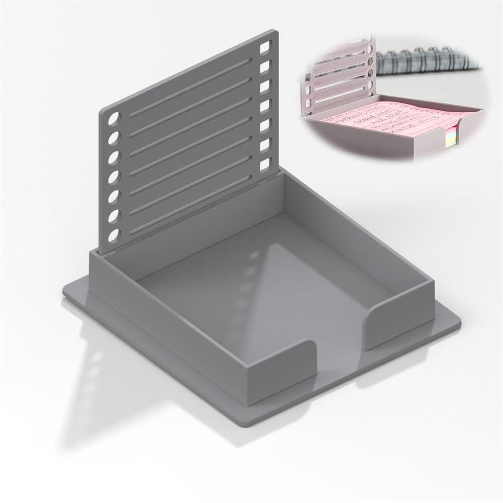 Azonee Sticky Note Holder with Stencil, Dispenser Compatible with Post-It Note, Organizer for 3x3 Self-Sticky Note Pads, Includes Sticky Notes