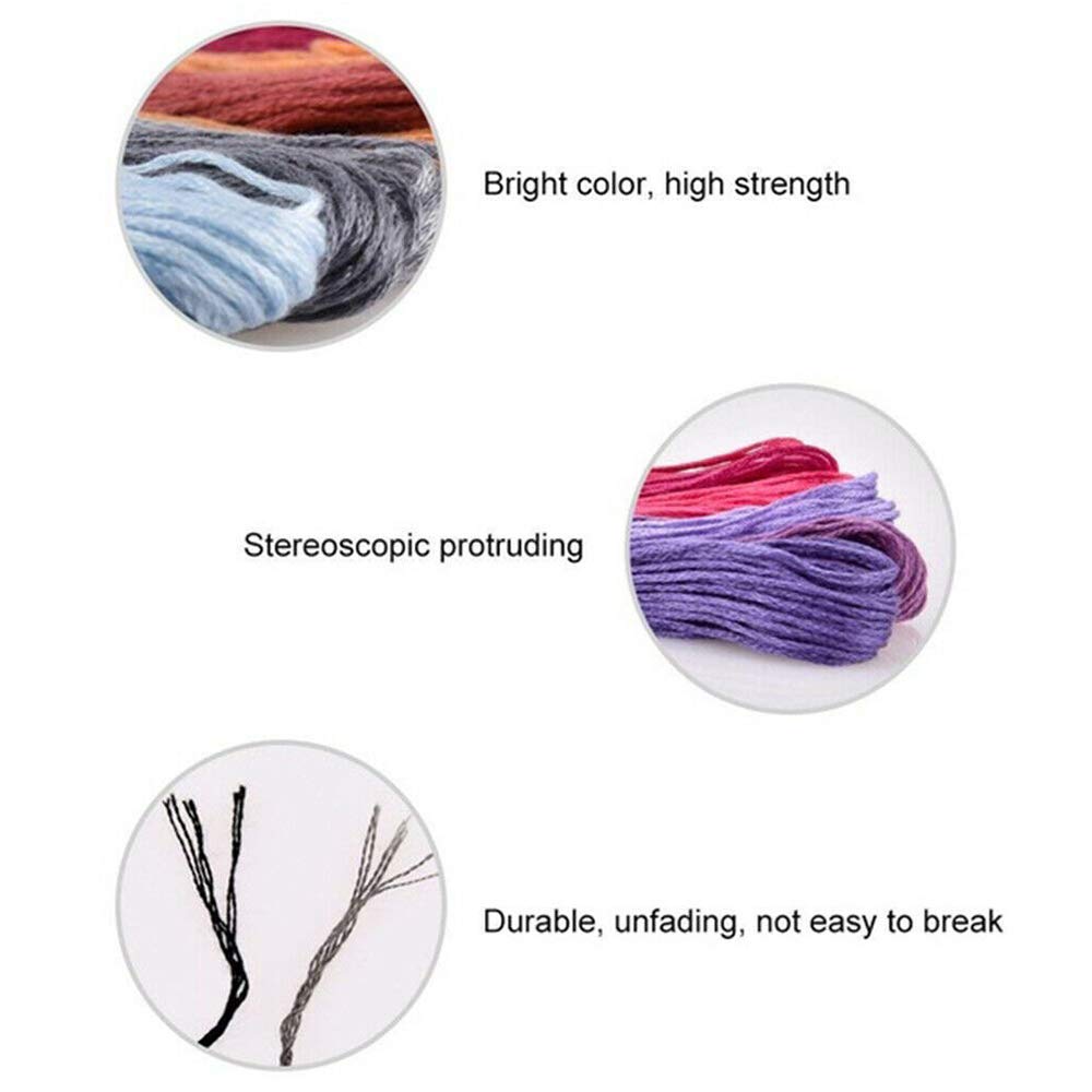Stickgarn, Kreuzstichgarn, Baumwolle, Regenbogenfarben, Stickgarn, Farbpaletten, Armbänder, 8 m, Bastelgarn, gemischte Farben, Stickgarn für Freundschaftsarmbänder, DIY-Faden