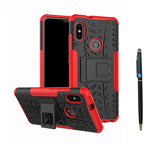 Redmi Note 5 Pro Case Armor DWaybox Hybrid Rugged Heavy Duty Hard Back Cover Case with Kickstand for Xiaomi Redmi Note 5 Pro/Redmi Note 5 5.99 Inch (Red)