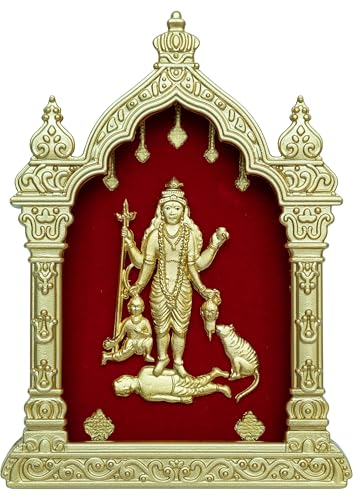 Image of EKA Temple Series Mahalasa Narayani Table Top Premium Gold Foil Artwork with Metal Stand | Divine Goddess Mahalasa Inspired Spiritual Decor for Home, Office & Pooja Space | Auspicious Gift