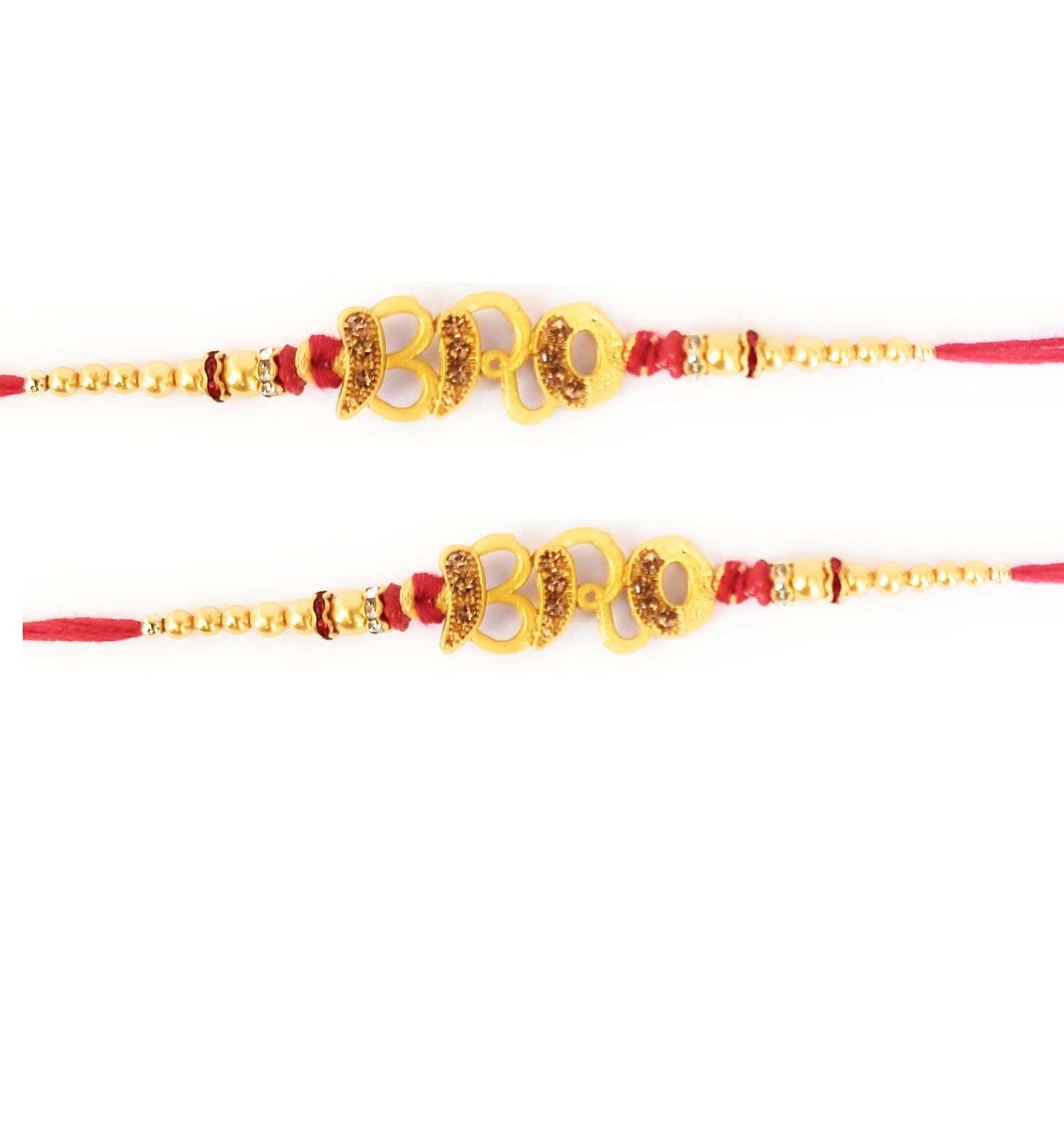 Kizzi® Engraved Diamond Bro Rakhi For Brother Bhaiya For Rakshabandhan With Greeting Card (pack of 2)