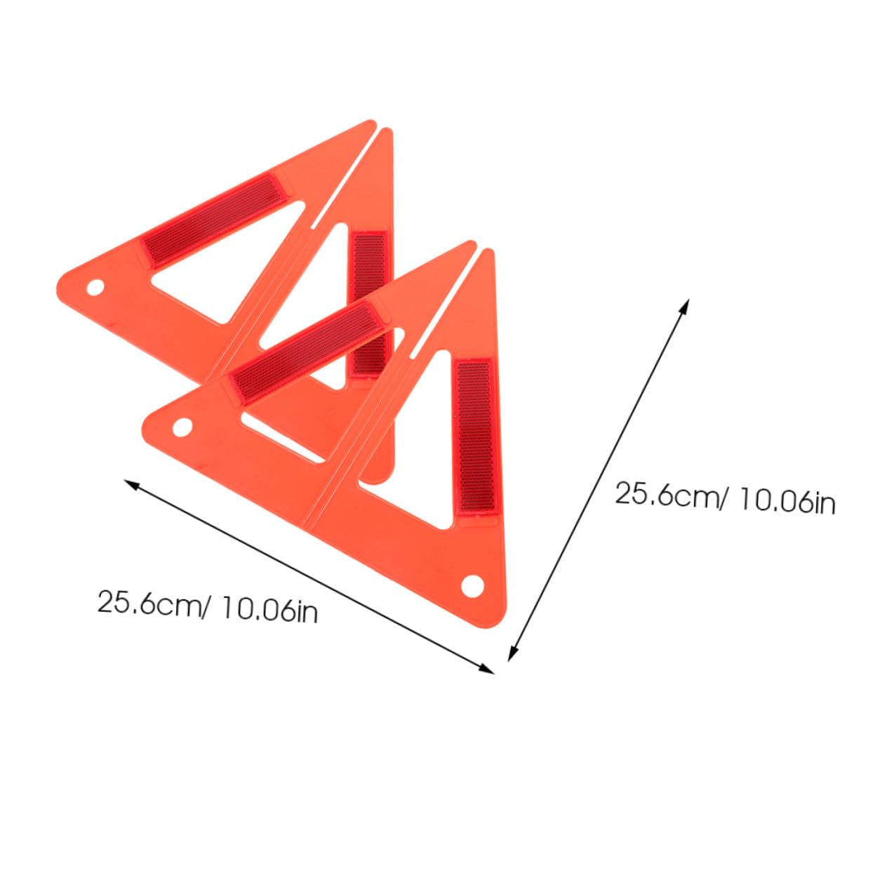 Triangolo di Segnalazione Rosso Pieghevole 3 Pezzi Plastico | Veicoli in Sosta, Struttura Stabile Superficie Riflettente, Formato a Triangolo