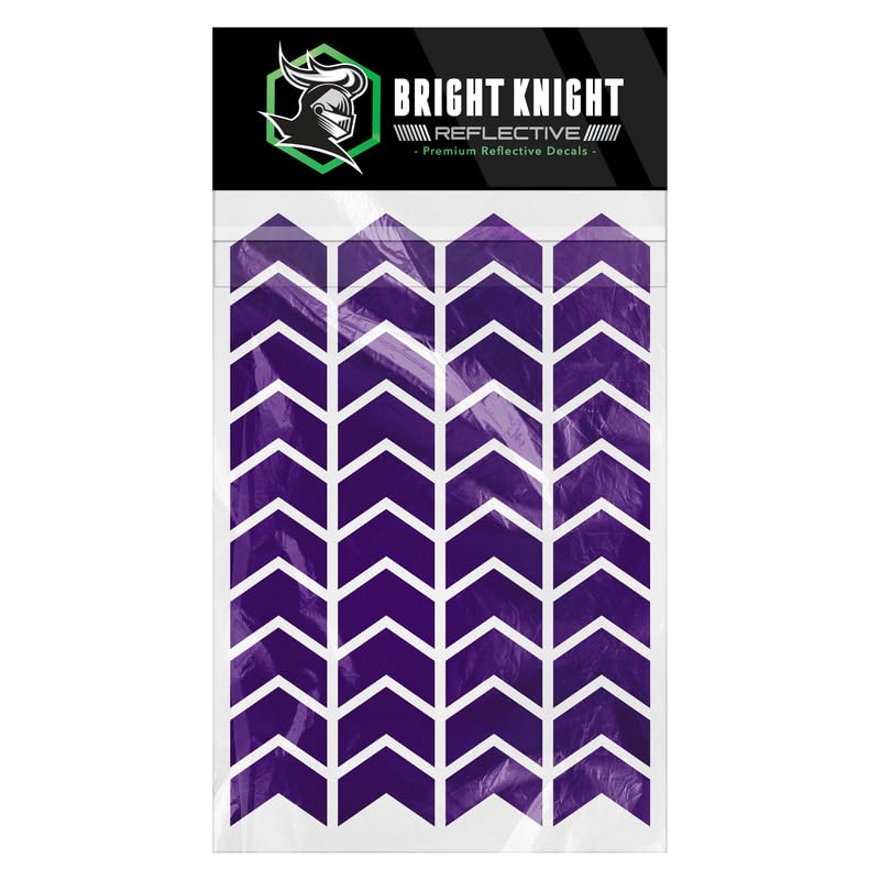 Chevron Hard Hat Reflective Stickers, 1" Purple Acyclic Adhesive Vinyl with 3M Reflector for High-Visibility at Night