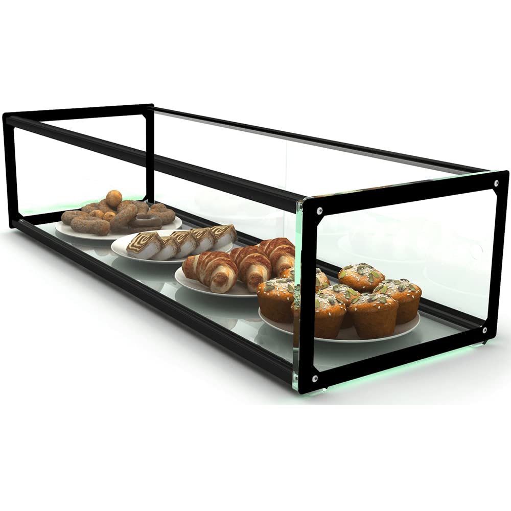 MBH - Vitrina expositora Neutra 92 cm 1 Piso para hostelería. Expositor Neutro de Cristal para bollerí­a y reposterí­a.
