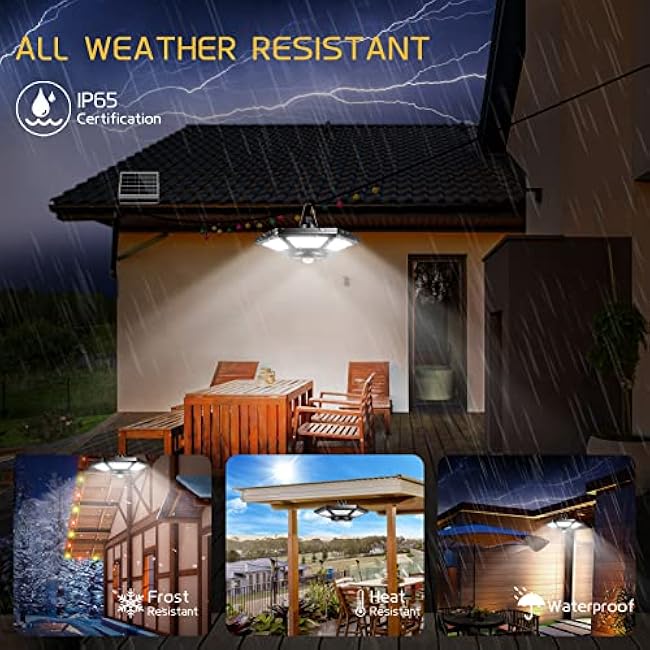 Solar Shed Light Solar Pendant Light Indoor Outdoor 180 LED Motion Sensor with Remote Control