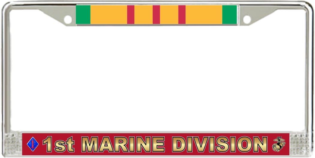 MilitaryBest 1st Marine Division Vietnam Veteran License Plate Frame