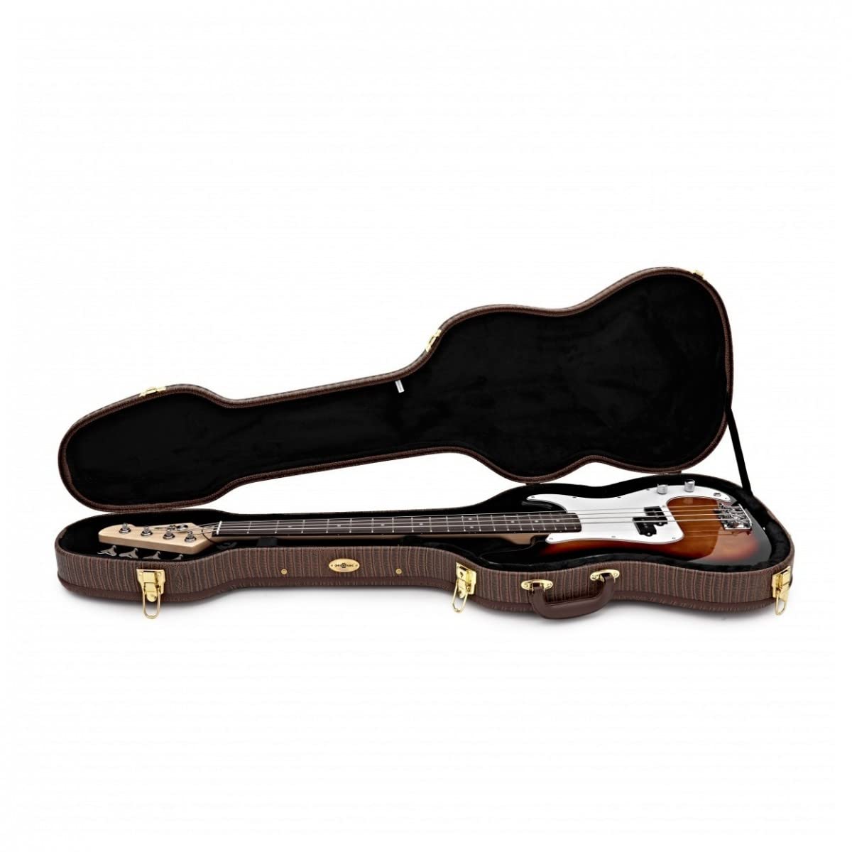 Gear4Music Electric Bass Guitar Hard Case â€“ Lockable, Plush Lined and Padded