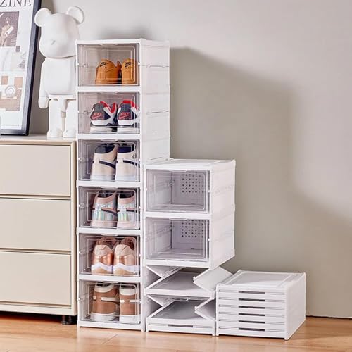 TIED RIBBONS Shoe Rack (6-Layer) Foldable Sneakers Box Storage Organizer for Shoe, Slippers Multipurpose Cabinet Organize for Men, Women Heels, Loafers, Sneakers, Flip-Flops (White)